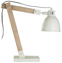 Oslo - Adjustable Iron & Wood - Table Lamp - White